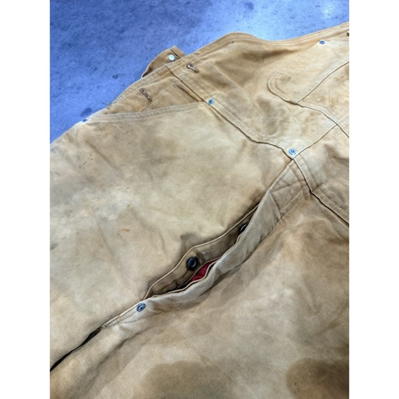 Vintage Carhartt Double Knee Insulated 38x32 Duck Canvas Overalls Distressed - Picture 4 of 13